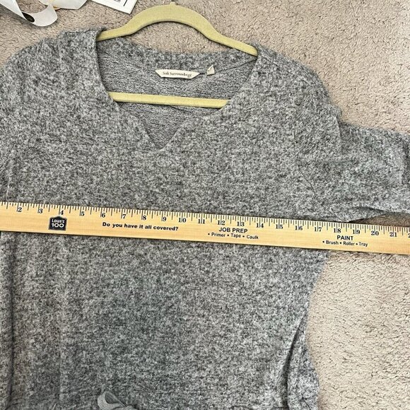 Soft Surroundings Easy Living Gray Long Sleeve Drawstring Fleece Sweater Size S - Picture 8 of 10